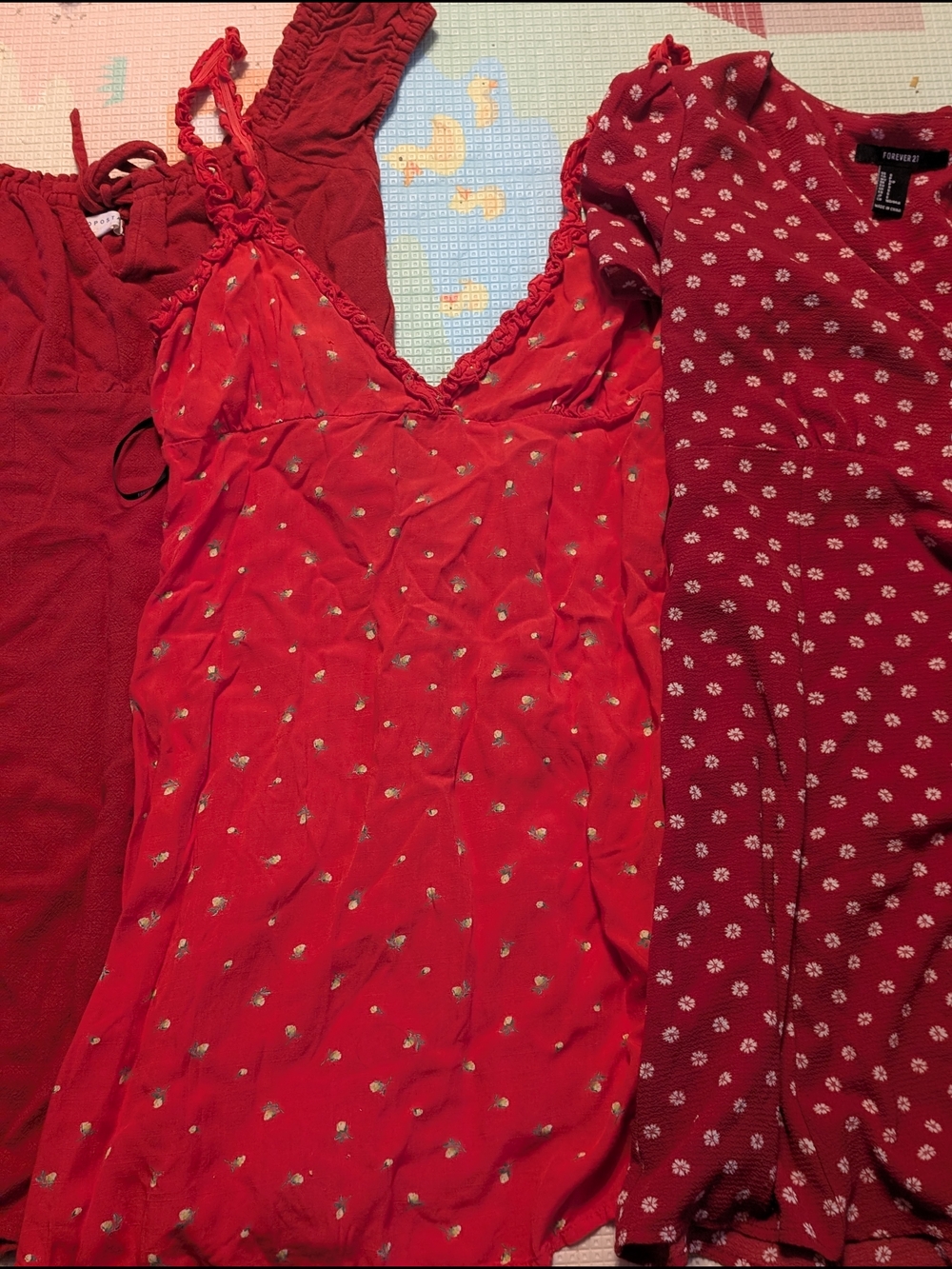 Forever 21 Red Mini Dress with Gold Accents